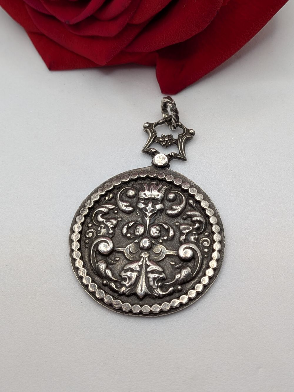 "Hidden Faces" French Renaissance Revival pendant